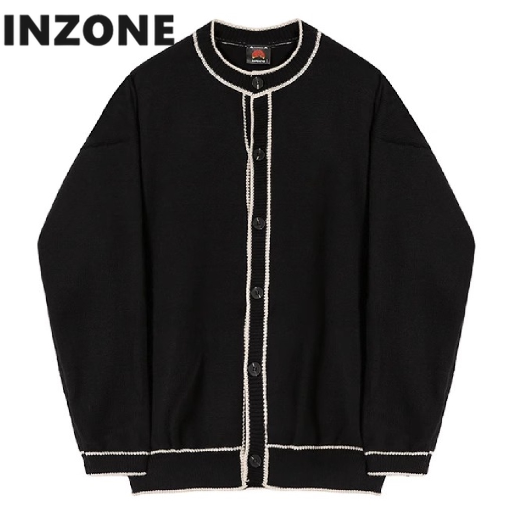 Áo Khoác cardigan Dệt Kim Tay Dài Màu Đen Thời Trang Cao Cấp Cho Nam