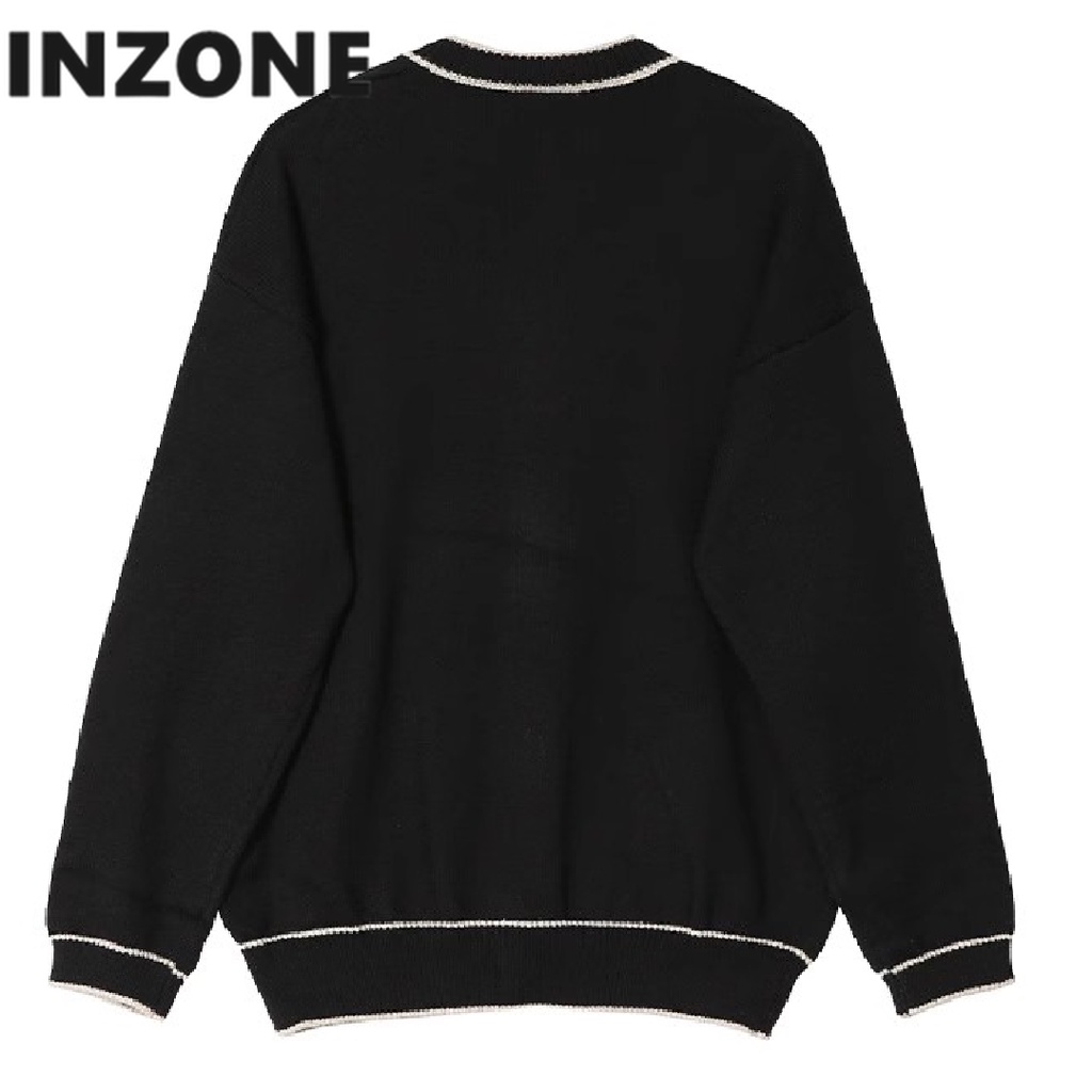 Áo Khoác cardigan Dệt Kim Tay Dài Màu Đen Thời Trang Cao Cấp Cho Nam