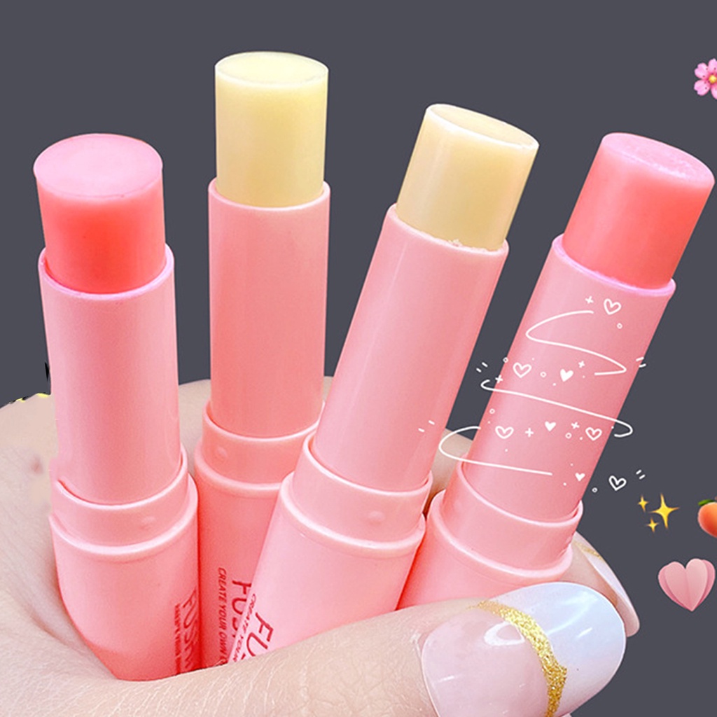 1 Son Dưỡng Môi Hương Đào Dưỡng Ẩm Lâu Trôi Thay Đổi Màu Sắc Theo Nhiệt Độ Chống Khô Môi
