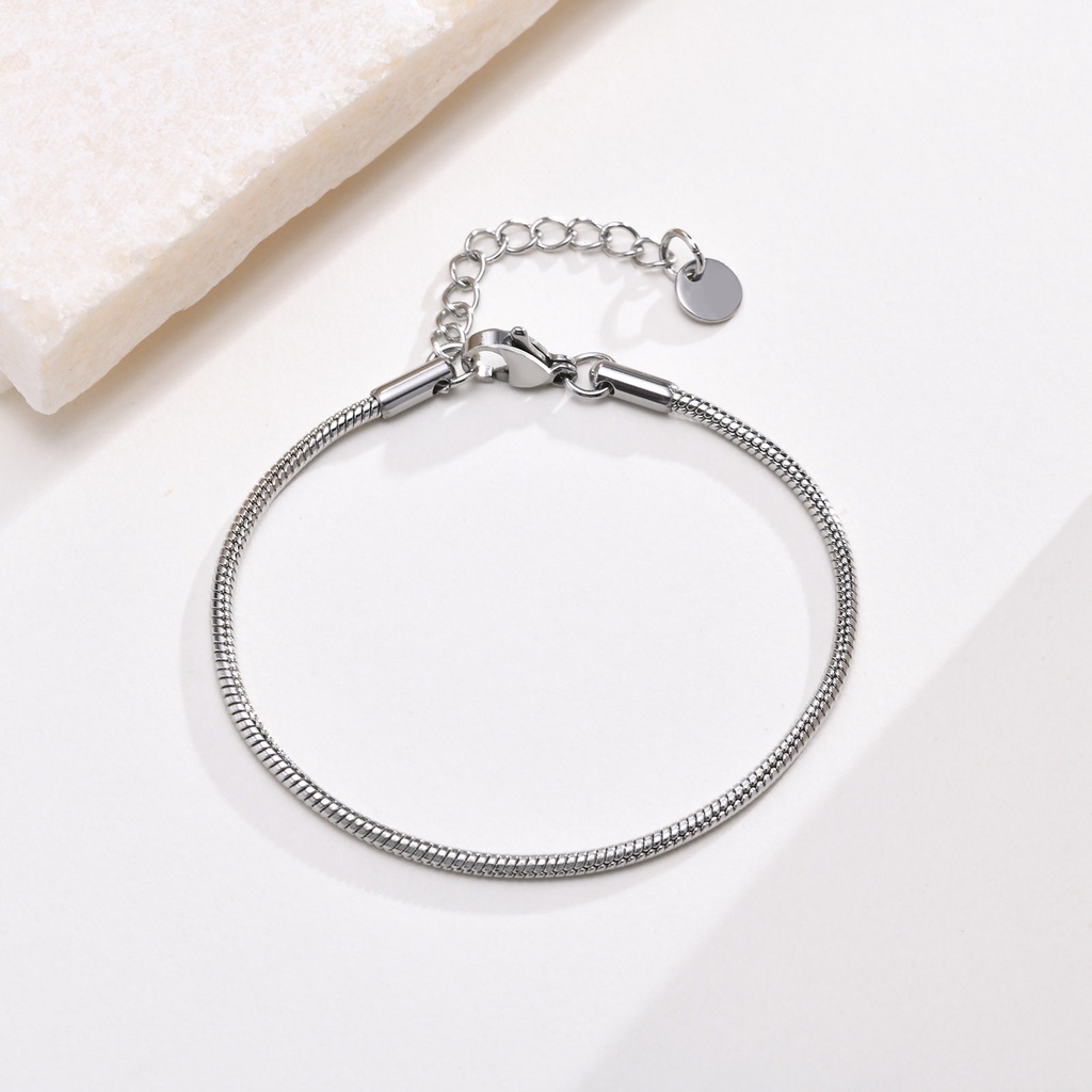 Vnox Vòng Tay Dây Xích Vuông / Tròn 1.2mm 2mm Bằng Thép Không Gỉ Màu Vàng / Bạc Cho Nam Và Nữ