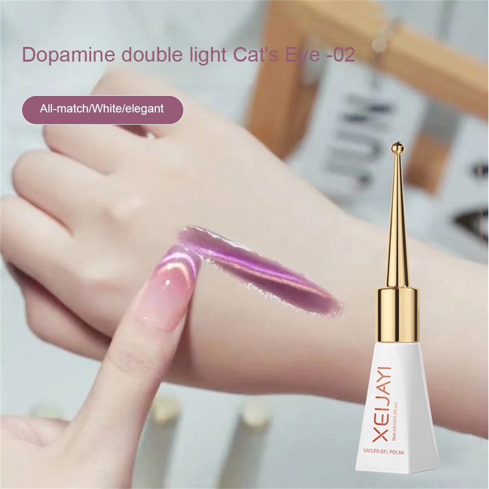 CYREAL Dopamine Đôi Ánh Sáng Mắt Mèo Sơn Móng Tay 2023 Mới Làm Trắng Phổ Biến Spar Mắt Mèo