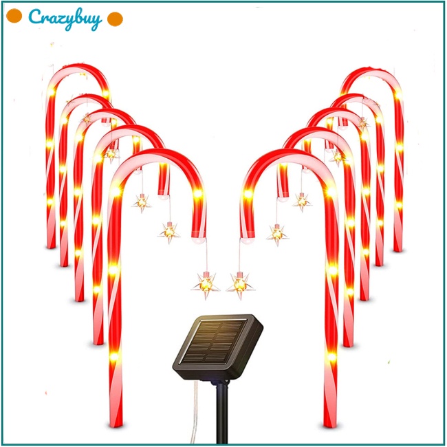 Cr Cây Kẹo Giáng Sinh 8 Chế Độ Sử Dụng Năng Lượng Mặt Trời Có Ngôi Sao Trang Trí Sân Vườn Ngoài Trời