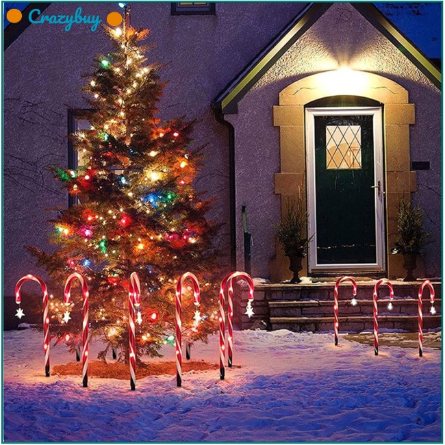 Cr Cây Kẹo Giáng Sinh 8 Chế Độ Sử Dụng Năng Lượng Mặt Trời Có Ngôi Sao Trang Trí Sân Vườn Ngoài Trời