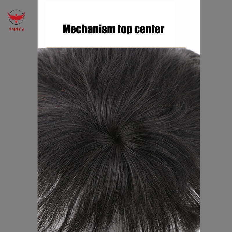 Tóc Giả Ngắn 13 * 14cm Màu Đen Kèm Lưới Kẹp 16 * 18cm Dành Cho Nam Giới