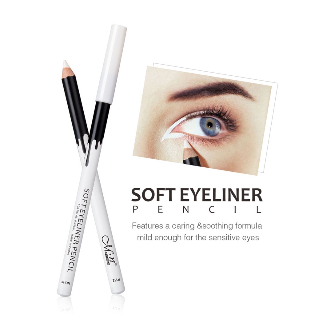 Kkl 1 Bút Chì Kẻ Mắt Màu Trắng Mềm Mượt Chống Thấm Nước