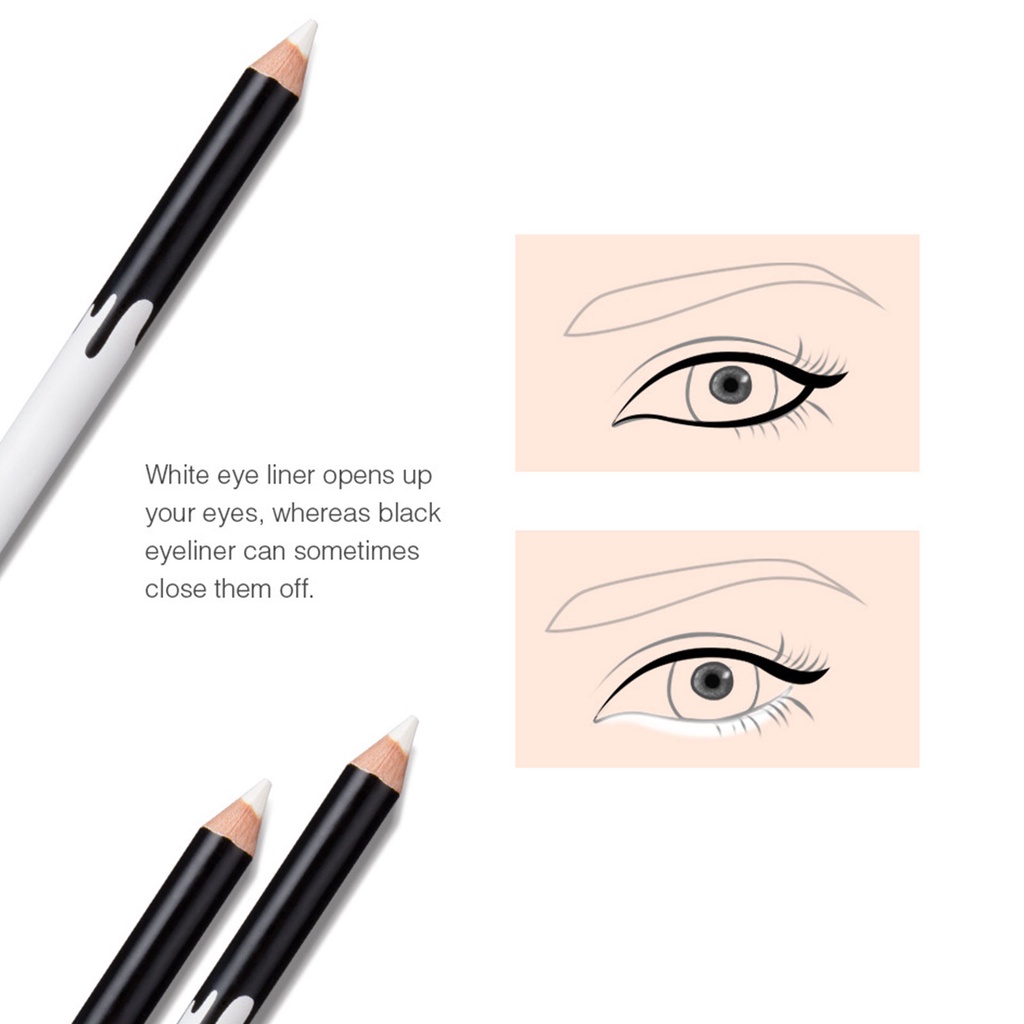 Kkl 1 Bút Chì Kẻ Mắt Màu Trắng Mềm Mượt Chống Thấm Nước