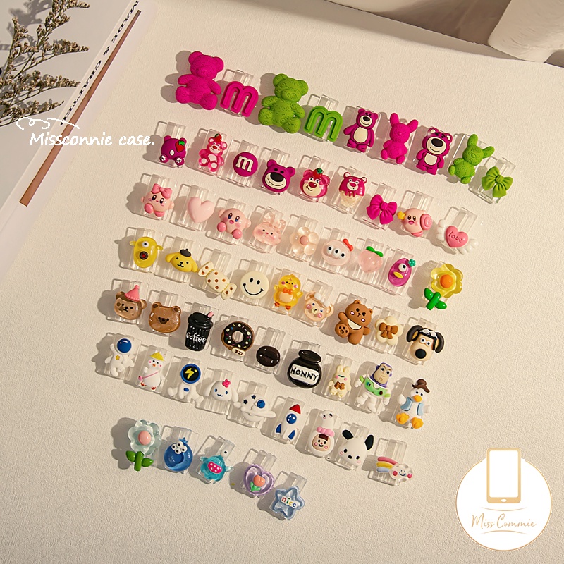 Bộ Phụ Kiện Bảo Vệ Dây Cáp Sạc Búp Bê 3d Hình Bánh donut / Trà Sữa / Hoa Đào / Phi Hành Gia / Phi Hành Gia / nasa / buzz lightyear / alien