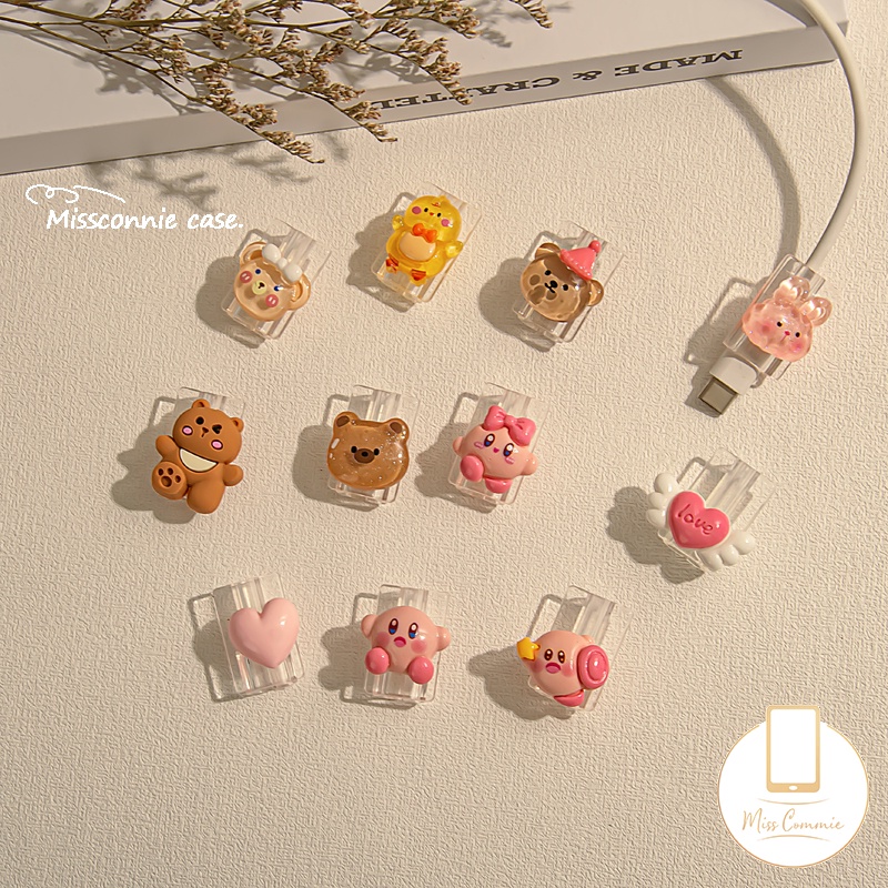 Bộ Phụ Kiện Bảo Vệ Dây Cáp Sạc Búp Bê 3d Hình Bánh donut / Trà Sữa / Hoa Đào / Phi Hành Gia / Phi Hành Gia / nasa / buzz lightyear / alien