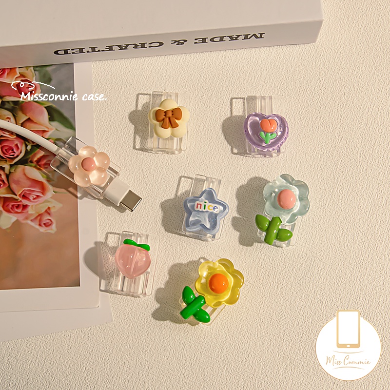 Bộ Phụ Kiện Bảo Vệ Dây Cáp Sạc Búp Bê 3d Hình Bánh donut / Trà Sữa / Hoa Đào / Phi Hành Gia / Phi Hành Gia / nasa / buzz lightyear / alien