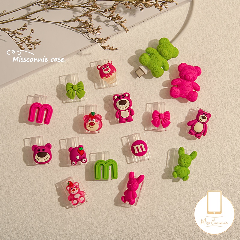 Bộ Phụ Kiện Bảo Vệ Dây Cáp Sạc Búp Bê 3d Hình Bánh donut / Trà Sữa / Hoa Đào / Phi Hành Gia / Phi Hành Gia / nasa / buzz lightyear / alien