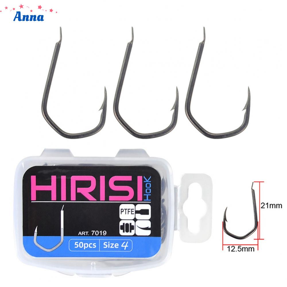 Bộ 50 Móc Câu Cá Bằng Thép carbon Màu Đen