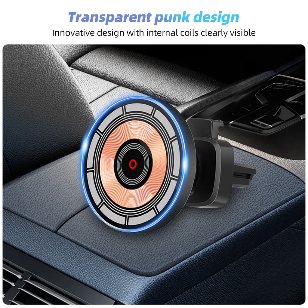 Đế Sạc Điện Thoại Không Dây 10w Hít Nam Châm Gắn Lỗ Thông Gió Xe Hơi Giá Đỡ