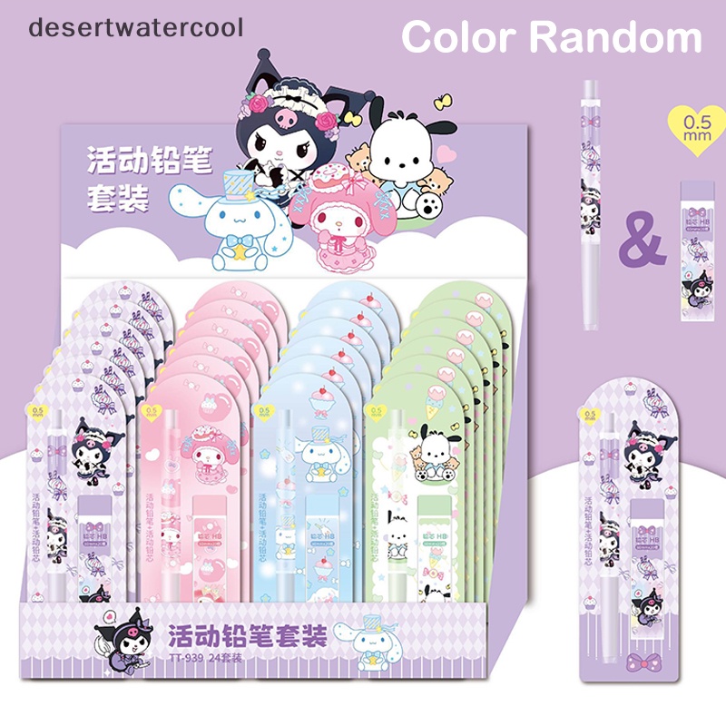SANRIO 1 Bộ Bút Chì Cơ Tự Động Họa Tiết Hoạt Hình Dễ Thương Cho Học Sinh