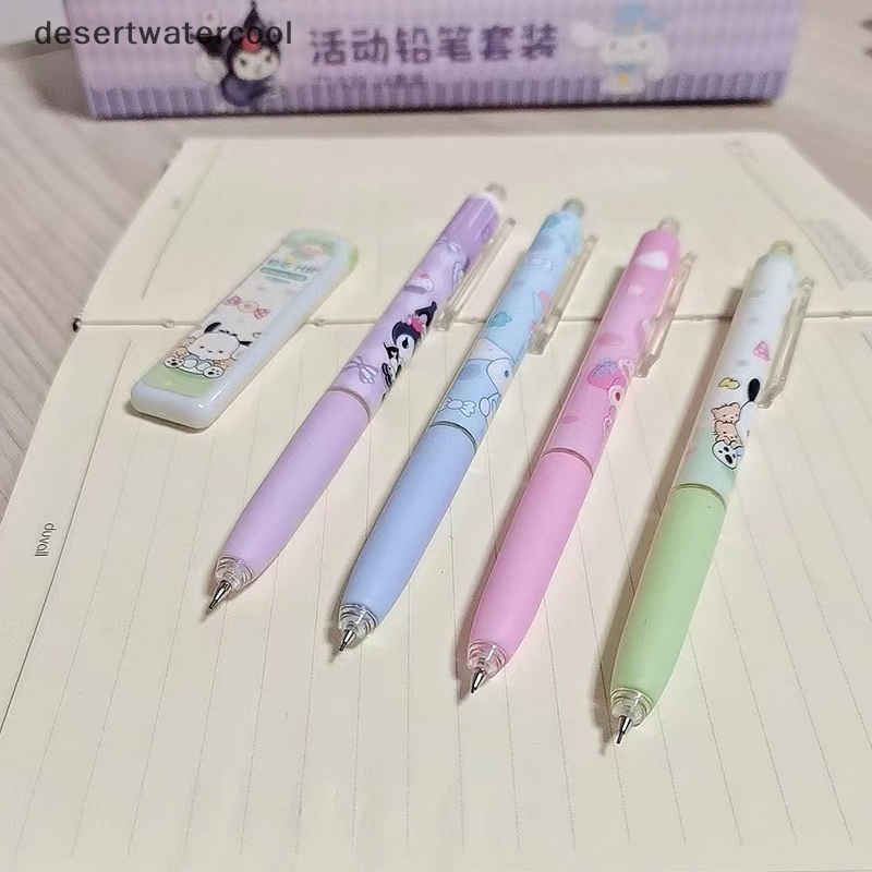 SANRIO 1 Bộ Bút Chì Cơ Tự Động Họa Tiết Hoạt Hình Dễ Thương Cho Học Sinh
