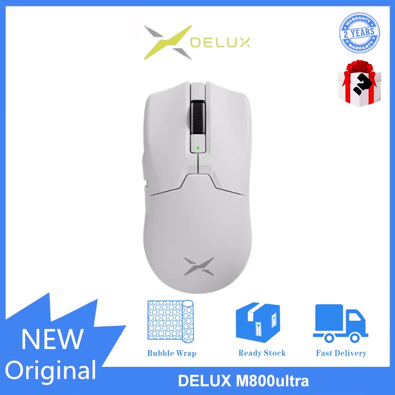 DELUX M800ultra Lightweight three-mode wired wireless 2.4G Bluetooth game mouse