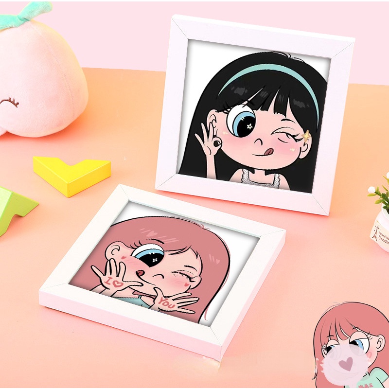 Bộ Tranh Đính Đá Tự Làm Toàn Diện Họa Tiết Công Chúa Và Bướm Có Khung Trang Trí