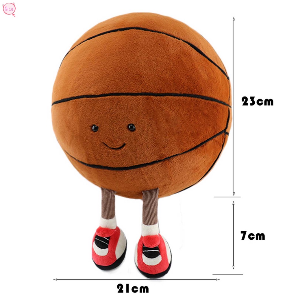 Dễ Thương Búp Bê Nhồi Bông Mềm Mại Hình Quả Bóng Rổ / Bóng Đá