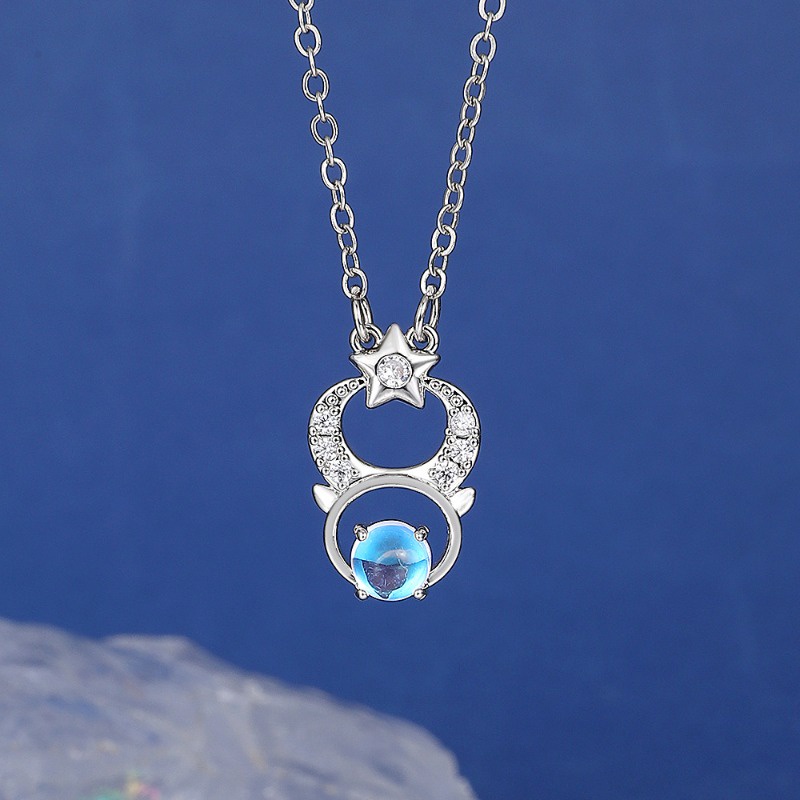 Mh Vòng cổ Mặt Đá Mặt Trăng 12 Cung Hoàng Đạo Thời Trang Cho Nữ