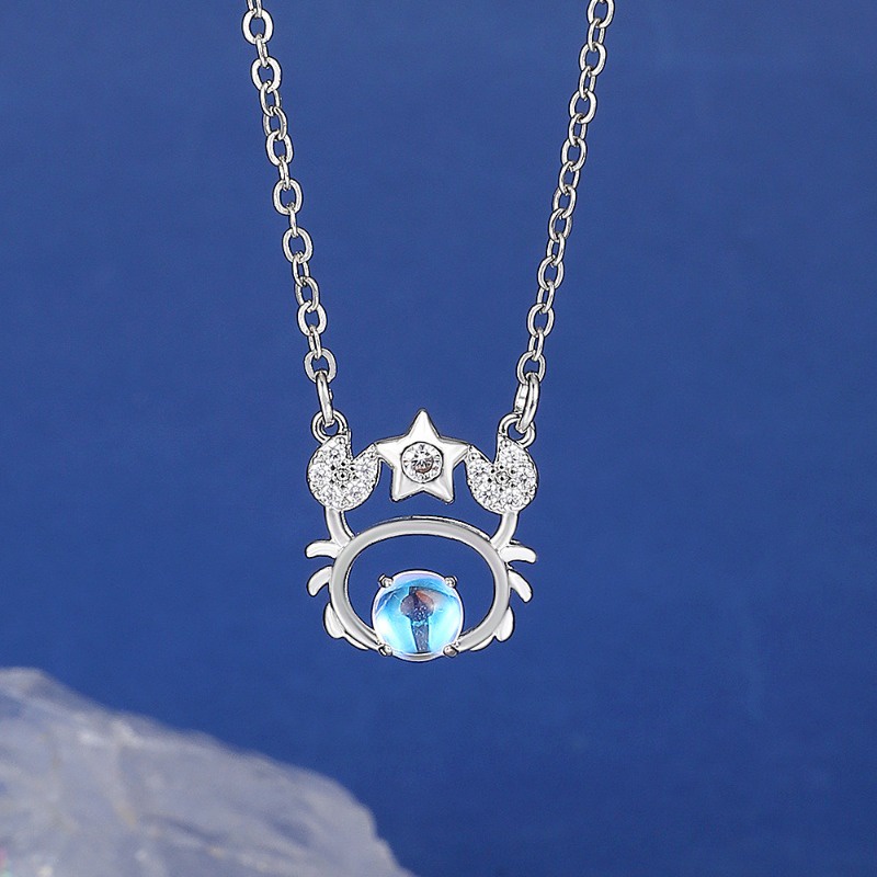 Mh Vòng cổ Mặt Đá Mặt Trăng 12 Cung Hoàng Đạo Thời Trang Cho Nữ