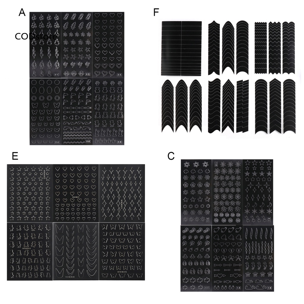 Kdc set 6 Miếng Dán Móng Tay diy Kiểu Pháp Sáng Tạo