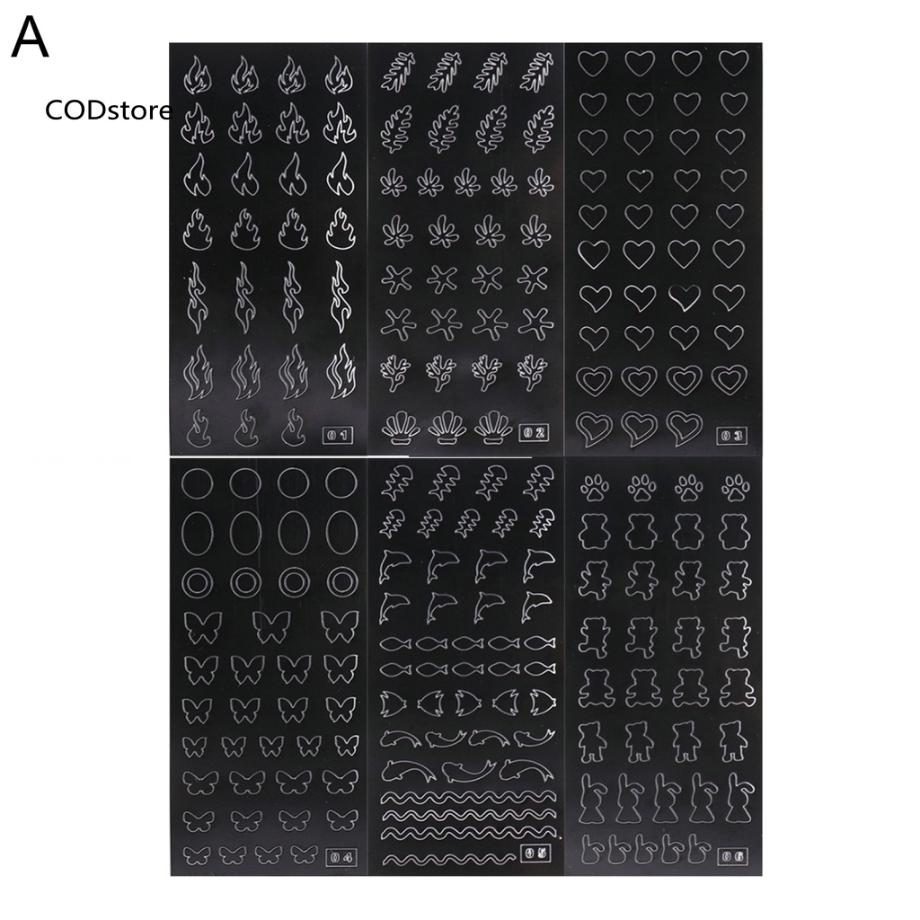 Kdc set 6 Miếng Dán Móng Tay diy Kiểu Pháp Sáng Tạo