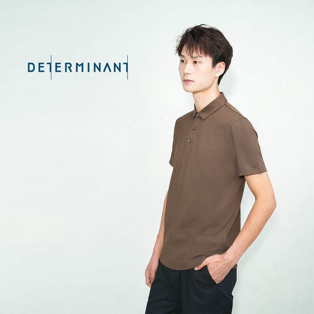Áo thun nam Polo Determinant mềm mại thấm hút tốt - màu Nâu