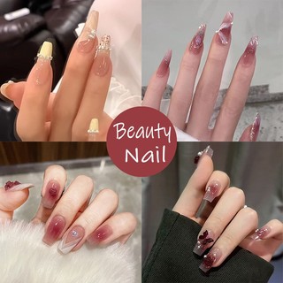 Bộ 24 móng tay giả kiểu pháp kèm keo dán tiện dụng