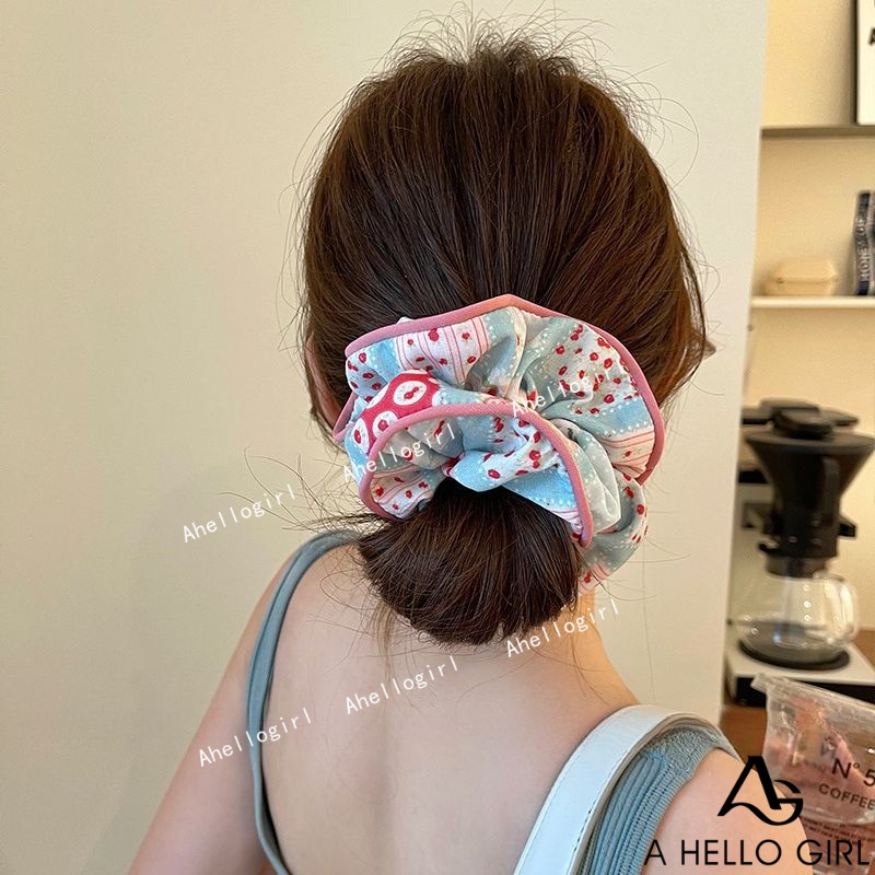 Ahellogirl Dây Buộc Tóc Buộc Tóc Đuôi Ngựa Cỡ Lớn Phối Ren Phong Cách Hàn Quốc Thanh Lịch Dành Cho Bạn Nữ