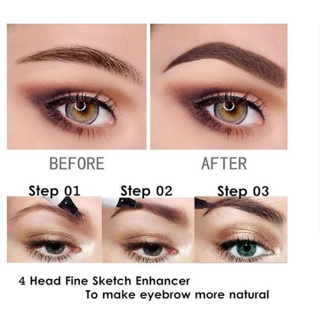 Glamn Bút Kẻ Lông Mày Dạng Phẩy Sợi 3d Lâu Trôi Chống Thấm Nước