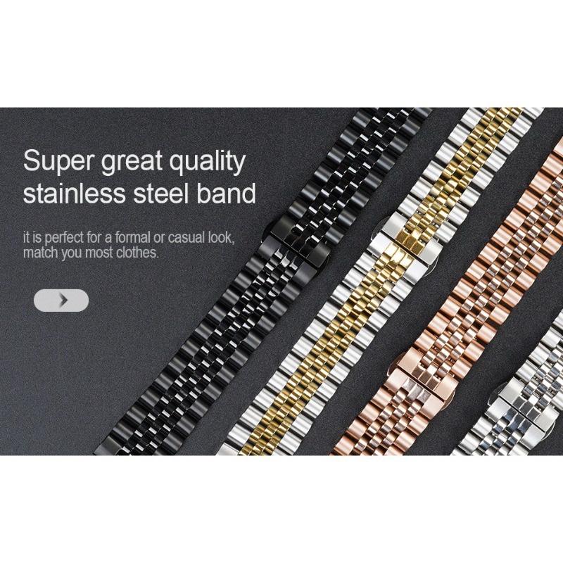 Dây Đeo Inox Cho Đồng Hồ Thông Minh samsung watch 6classic 47mm 43mm 5pro 45mm 6 / 5 / 4 40 44mm 42mm 46mm