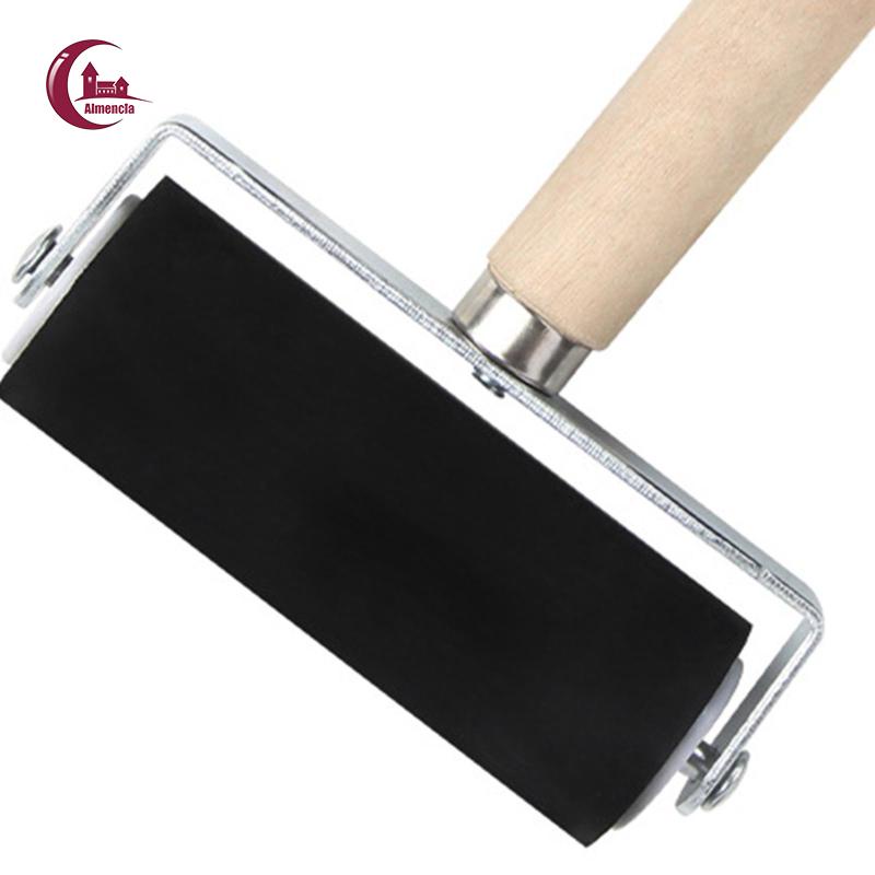 Almencla Con Lăn Cao Su Cán Gỗ 4in Chuyên Dụng Cho Vẽ Tranh Sơn Dầu