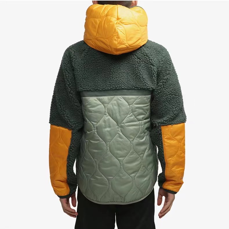 Áo Khoác nike 100% Lông Cừu Chống Gió Có Mũ Trùm Phối Màu Tương Phản Thời Trang Cho Cặp Đôi 23