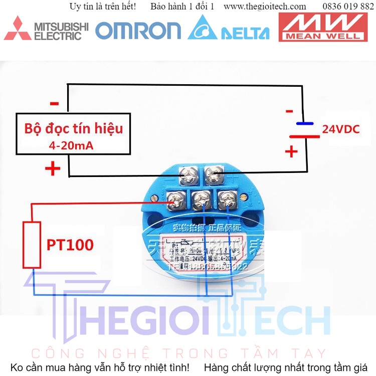 Bộ chuyển đổi nhiệt độ PT100 4-20mA / 0-100/ 0-200/ 0-400 độ 0-100 độ 0-150 độ 0-200 độ 0-250 độ 0-300 độ 0-400 độ -50