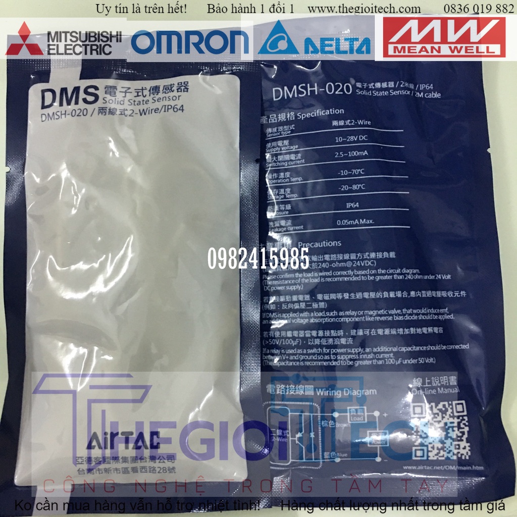 Cảm biến từ DMSG-N020  DMSG-020  DMSG-030  CMSG-020  gá lắp cảm biến cho xilanh SC - Gá F-SC80-100SH