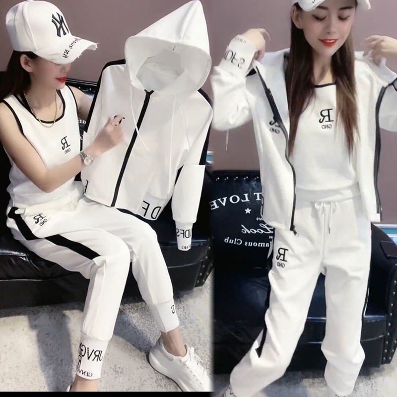 Bộ Đồ Thể Thao Ba Món Dáng Rộng Phong Cách Phương Tây Thời Trang Xuân Thu 2023 Mới Cho Nữ