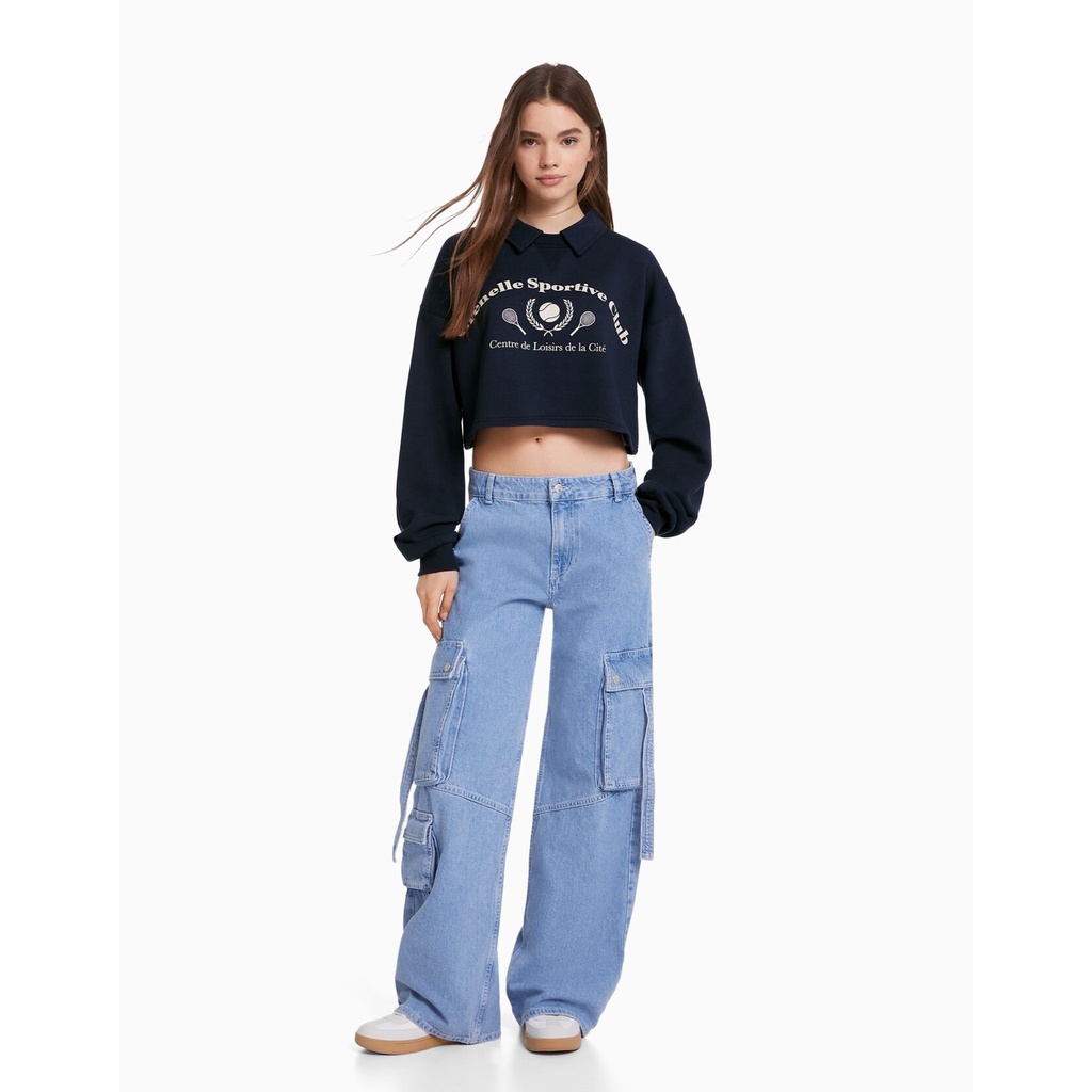Áo nỉ croptop Berskha authentic