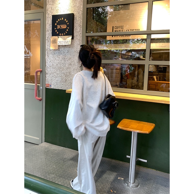 Áo sweater Nữ Tay Dài Dáng Rộng In Chữ Thời Trang