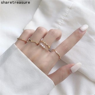 Set 5 nhẫn nhiều màu sắc thời trang dành cho nữ