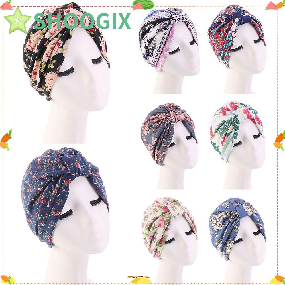 Nón turban Vải cotton In Hoa Thời Trang Cho Nữ