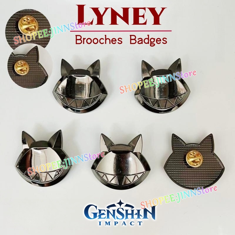 - Jn - Trâm Cài Áo Kim Loại Hình Mèo lyney Trong game genshin Cho Nữ