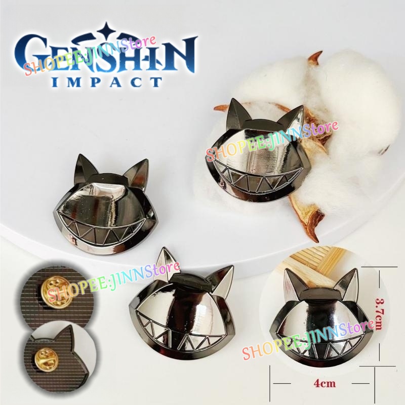 - Jn - Trâm Cài Áo Kim Loại Hình Mèo lyney Trong game genshin Cho Nữ