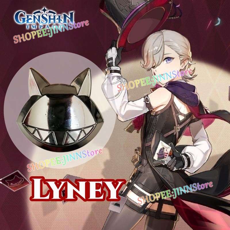 - Jn - Trâm Cài Áo Kim Loại Hình Mèo lyney Trong game genshin Cho Nữ