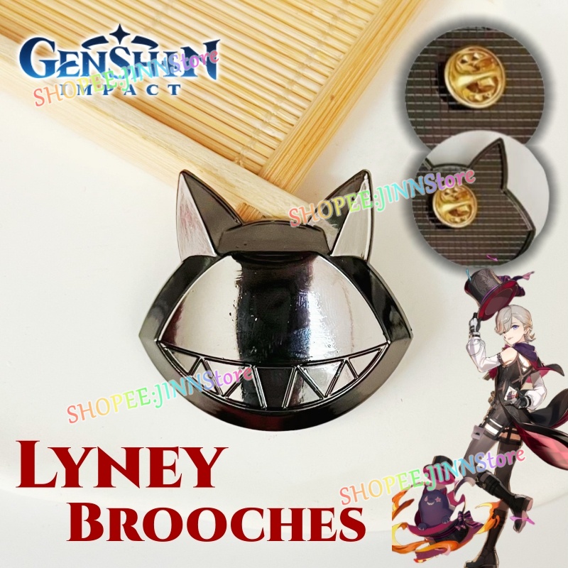 - Jn - Trâm Cài Áo Kim Loại Hình Mèo lyney Trong game genshin Cho Nữ