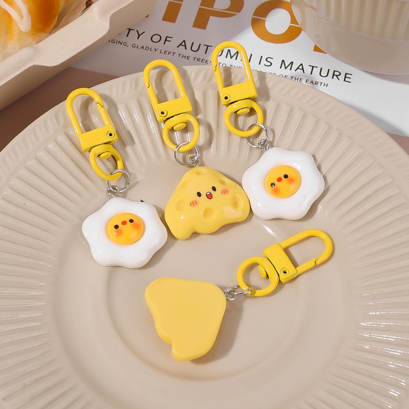 Móc Khóa Mềm Hình Trứng Phô Mai / Món Ăn Dễ Thương