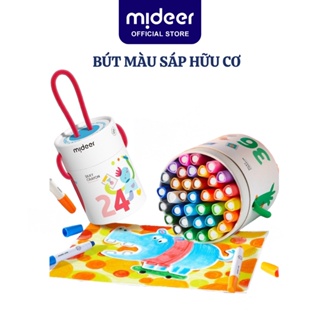 Bút màu sáp hữu cơ Mideer Silky Crayon kèm quai xách cho bé 12-24-36 màu