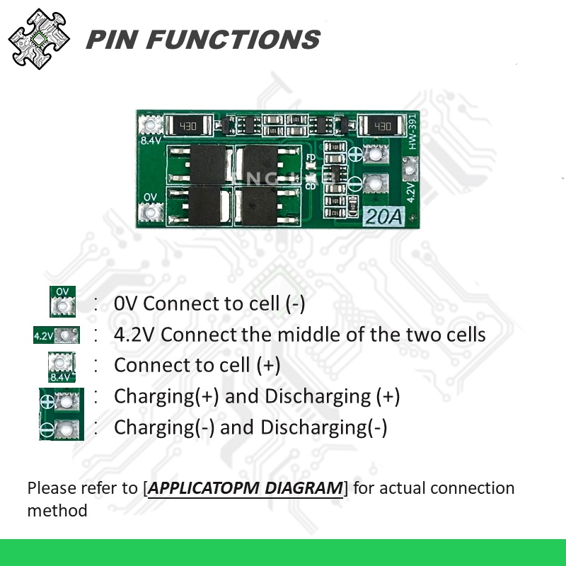 ENGLAB★Bảng Mạch Sạc Pin lithium BMS 2S 20a / 10a 18650 / 10440 / 26650 7.2v / 8.4v Sự Bảo Vệ