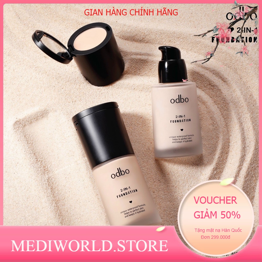 Set Kem Nền Kèm Kem Che Khuyết Điểm Tông Sáng Odbo 2 In 1 Foundation OD446 No.01 - ngoclan.violet