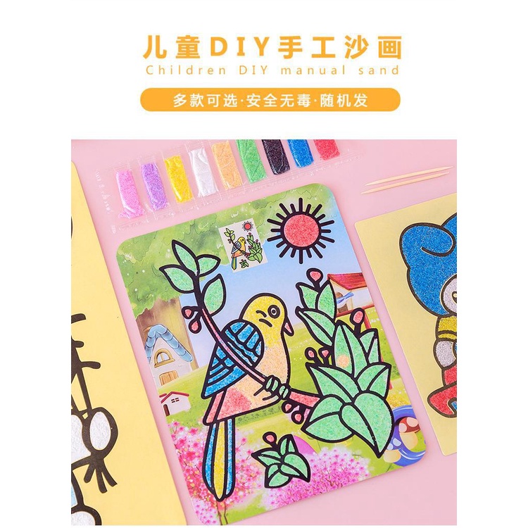 Bộ Tranh Cát Màu Hoạt Hình Thủ Công Dành Cho Trẻ Mẫu Giáo
