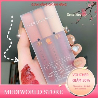 Set 3 cây son kem lì herorange fluffy lip glaze