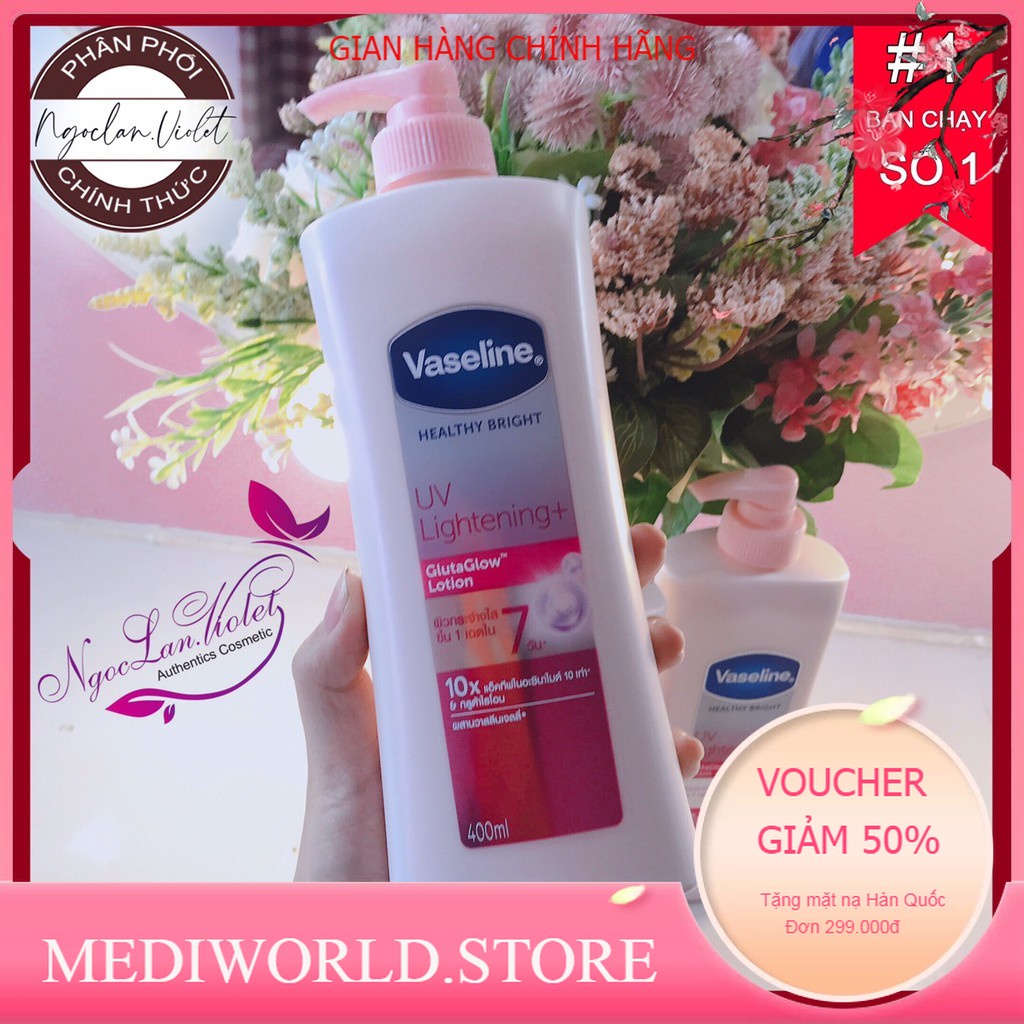 Sữa Dưỡng Thể Trắng Hồng Vaseline UV Lightening, 10x 500ml